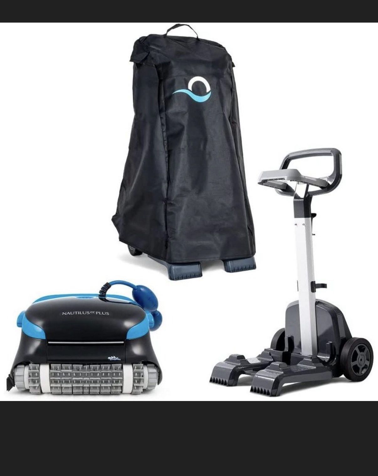 Used Maytronics Dolphin Nautilus CC Plus WiFi Robotic Pool Cleaner w Pro Caddy &Caddy Cover