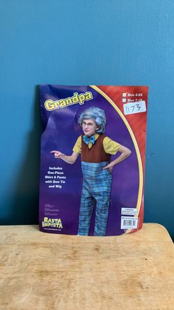 HALLOWEEN OLD MAN GRANDPA KIDS SIZE SMALL 4-6 COSTUME