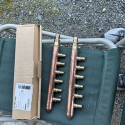 Uponor LF(contact info removed) Copper Manifold - 1" Trunk, 6-Port 1/2" ProPEX (NEW)