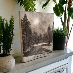 Distressed Yosemite Photo On Wood 5x7