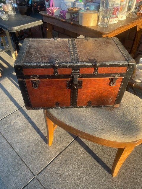 Antique Small Trunk Chest 11 By 11 By 20