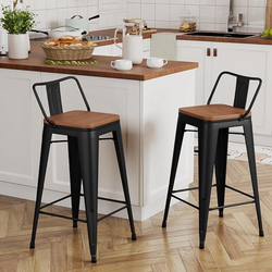 Metal/wood 30 inch kitchen bar stools