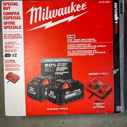 Milwaukee 8.0 Batteries And Dual Rapid Charger 