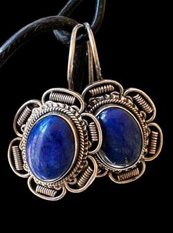 Lapis & Sterling silver earrings