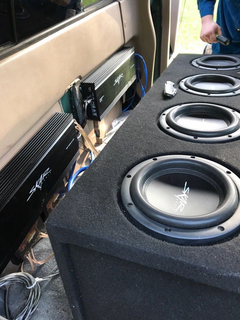 4 Skar audio 8 inch subs and Subwoofer enclosure.