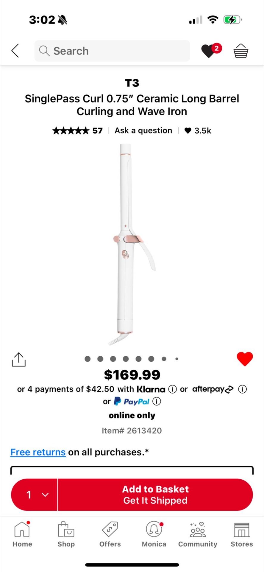 Single Pass Curl 0.75’’ Ceramic Long Barrel