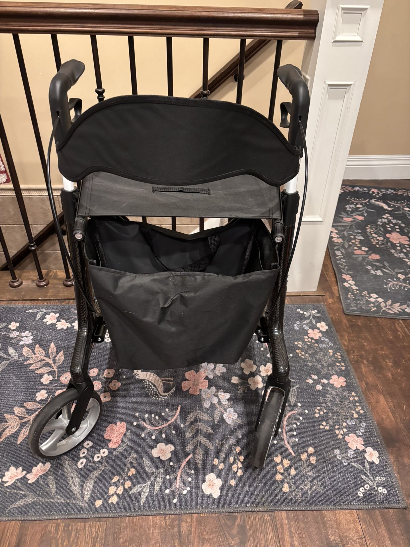 Amina Lightweight Carbon Fiber Rollator Walker with Seat