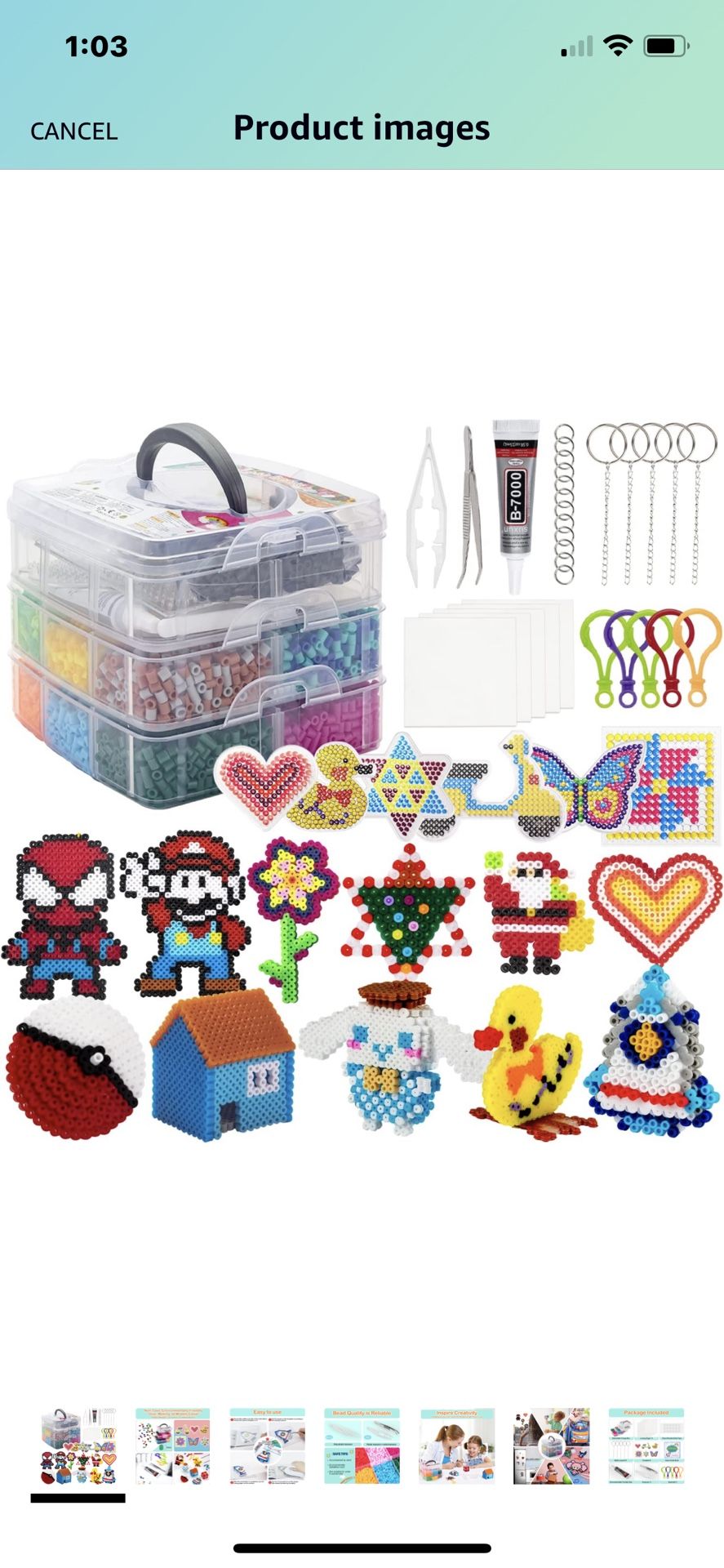 Fuse Beads Kit, 10600 Pc Perler Beads Craft Set, Creative DIY Kit With Storage Box, Pegboards, Ironing Paper Chain Accessories Colorful Crafts Set for