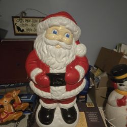 Vintage Table Top Santa Claus Blow Mold 