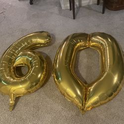 60 Birthday Balloons (still Fully Inflated)