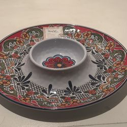Large Spanish Style Chips& Dip Serving Tray