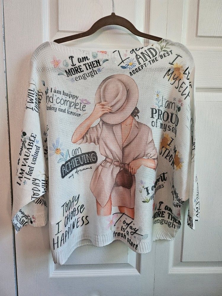 Graphic Italian Sweater Top