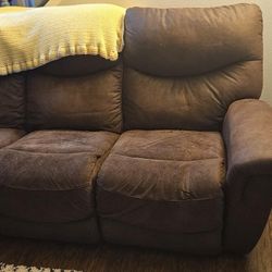 Brown Faux Suede Couch