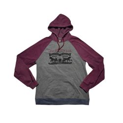 Levi Hoodie Gray And Red Pullover M