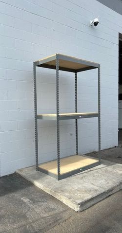 Shelving 48 in W x 24 in D American Made 3 Teir Used Heavy Duty Steel Boltless Storage Rack Delivery Available