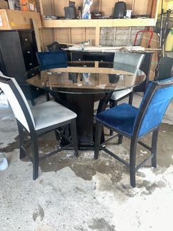 Blue and Grey dining room set