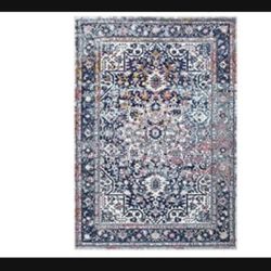 4ft X 6ft nuLOOM Lilah Medallion Vintage Area Rug, 4' x 6', Blue