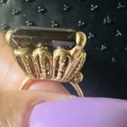 14k Vintage  Smoky Quartz Ring