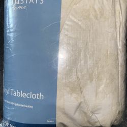 Round Vinyl Tablecloth. 