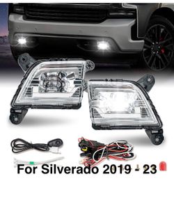 Fog lights led with wire harness fit Chevy Silverado 2019 thru 2023