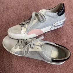 10 Dolce Vita womens Zina Sneaker tennis shoes white low top silver