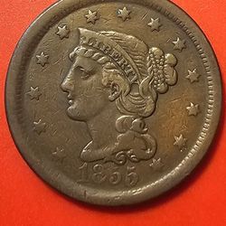 1855 ,Liberty  One Cent ,A Great Coin For Your Collection!!