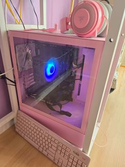 Pre-built Gaming PC I5, RTX 4060, 16GB Ram & 932 GB Pink