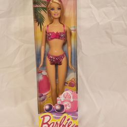 Barbie Beach Barbie Doll, 2013 edition, Pink bathing suit DW