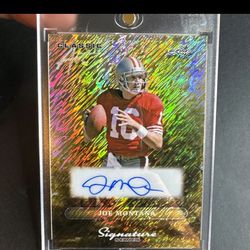 Leaf  Joe Montana gold shimmer AUTO  1 of 1!!!