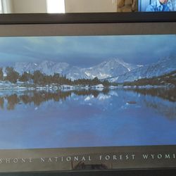 36  x 24  black wooden picture frame with print