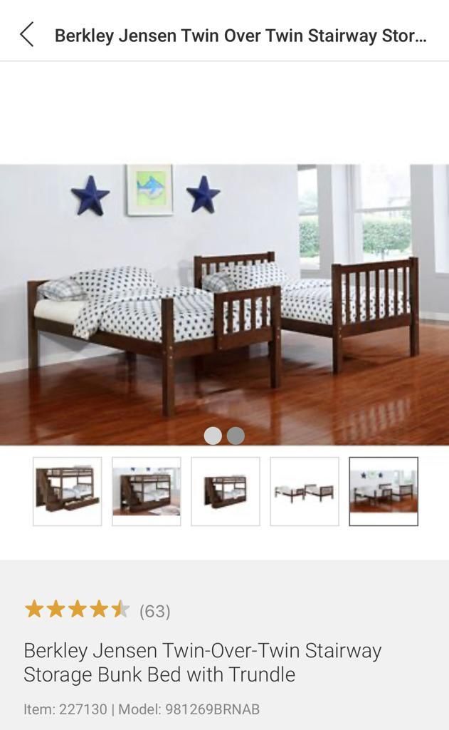 Berkley jensen 2024 stairway bunk bed