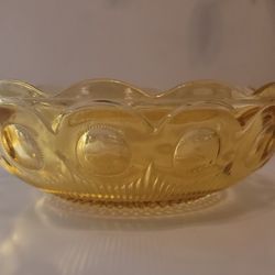 Vintage Manhattan Amber Glass Bowl 10"
