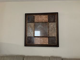 Large Framed Wall Art with Mirror Center