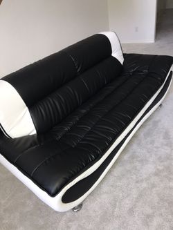 Black and White Leather Couch