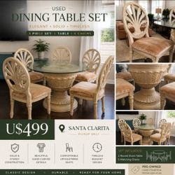 Glass top dining set USED
