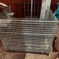 wire cage with casters   and easy access door