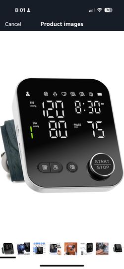 Blood Pressure Monitor Upper Arm Monitors for Home Use Adjustable 8.7"-16.5" Cuff LED Display 2x120 Memory Intelligent Voice Portable Machine with Sto