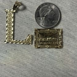 L Pendant and XL Earing 10k Gold