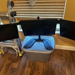 Triple Monitor Stand And Monitors