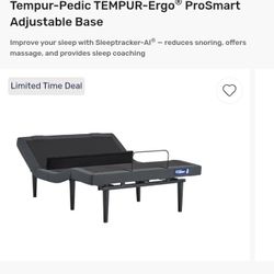 This Is A,3,000 Tempur-Ergo Pro Smart Adjustable Remote Controlled,base New In The Box I Have The Mattress Tempurpedic It Was Made Four.
