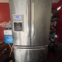 Stainless Steel Two Door Refrigerator and Freezer