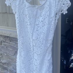 Short Lace White Dress