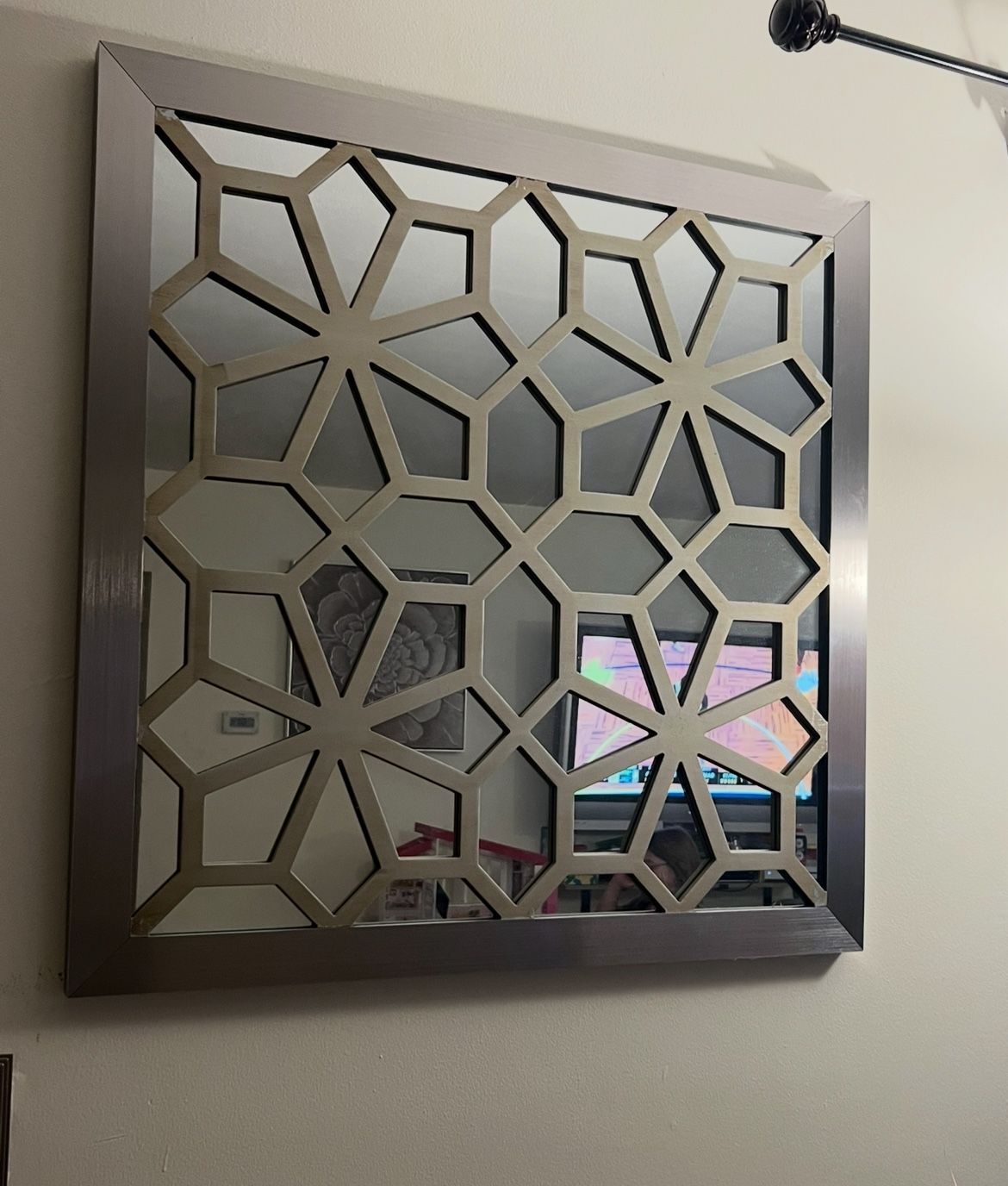 Silver Abstract Mirror
