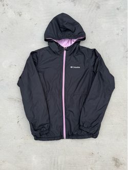Pink and black Columbia fleece lined windbreaker size large