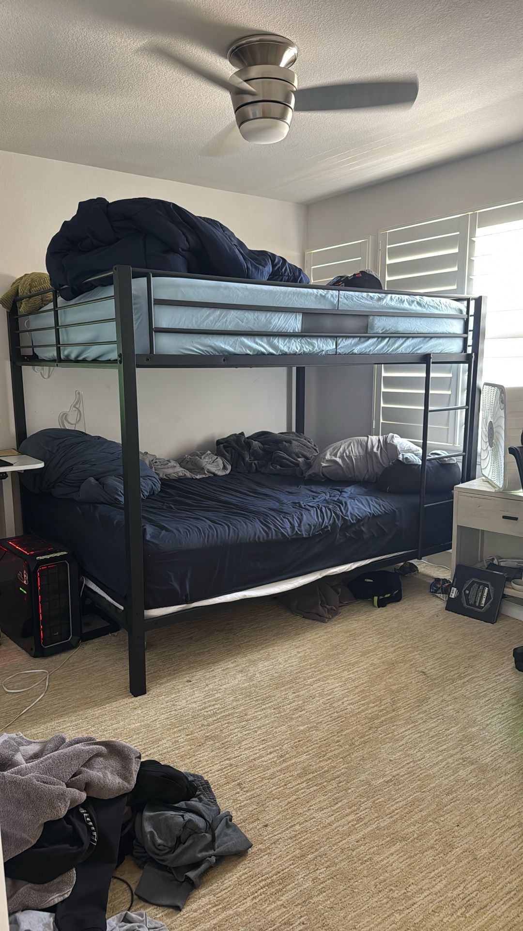 Queen Over Queen Metal Bunk Bed