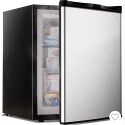 NEW Open Box EUHOMY 2.1 Cu. Ft. Compact Mini Freezer - Silver