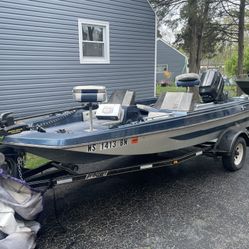 1987 PROCRAFT BOAT 15 FT WITH 70HP MERCURY MOTOR