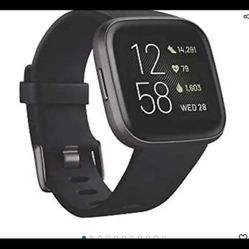 Fitbit Versa 2 Health and Fitness Smartwatch with Heart Rate, Music, Alexa Built-In, Sleep and Swim Tracking, Black/Carbon, One Size (S and L Bands In