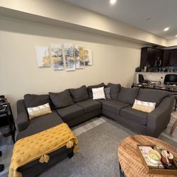 U Shaped Large Gray Couch