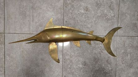 Brass marlin beautiful patina wall art